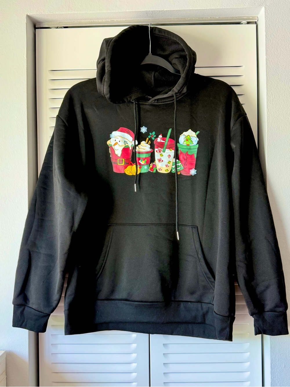 Black Holiday Graphic Hoodie Sweatshirt